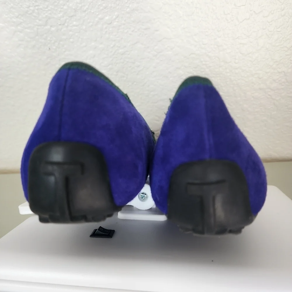 Isaac Mizrahi  Faun2 Gem Bow Blue Flats Suede Dressy Ballerina Shoes   Size 8